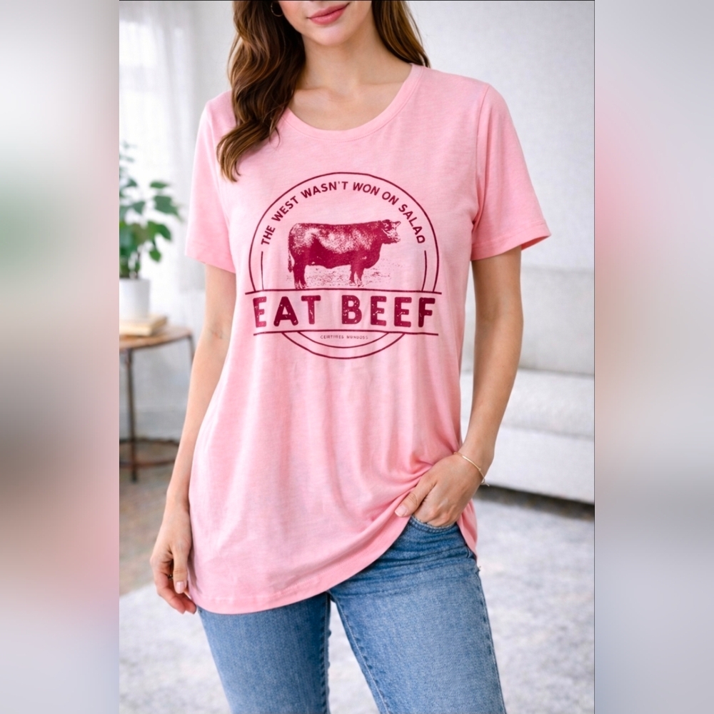 🟢 Cheekys The West Wasnt Won On Salads, Eat Beef Tee